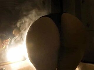 Hotwife's solo play in the jacuzzi