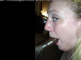 Blonde Chloe Sparkles in a Deepthroat with a Big Black Cock