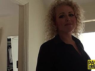 MILF submissive gets her throat worked on