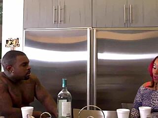 Busty Black Babe Takes on a Big Black Cock in a Wild Group Sex Scene