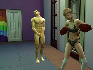 Young man pays for sex with his coach in Sims 4