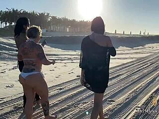 Latina hot mom Cassiana Costa flaunts her curves at the beach