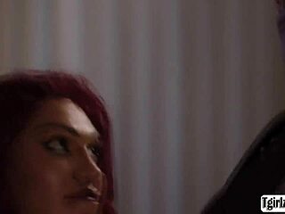 Busty shemale Jessy Dubai takes a big cock in her ass
