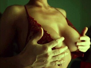 Twitch camgirl oils up her perfect tits in a webcam show