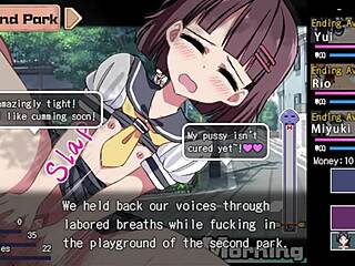 Anime gameplay with small tits and tits in action