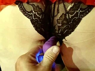 Mature woman uses dildo for pleasure under hidden camera