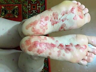 Amateur couple explores foot fetish with tickling and wax play
