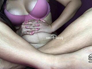Amateur girl pleasures herself and inserts fingers into her vagina