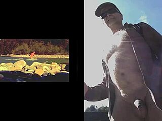 Small-cocked nudist basks in outdoor freedom