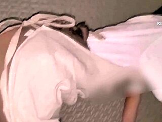 Costumed sex with Japanese cosplayer in dog style position