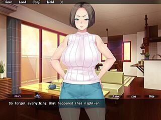 Yarichin Kaitai Kyoushi: Housewife blowjob and creampie in hentai game