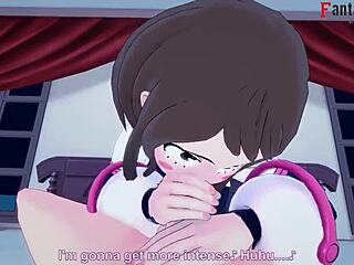Ochaco's Uraraka breast play in first-person perspective alongside the protagonist