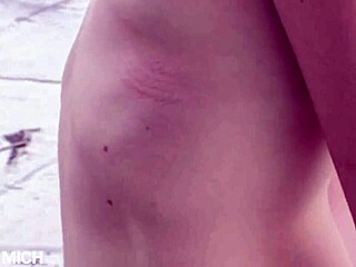 Teenager restrained in outdoor Berlin location for suspension bondage