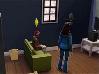 Female solo masturbation with a dash of Sims 4 comedy