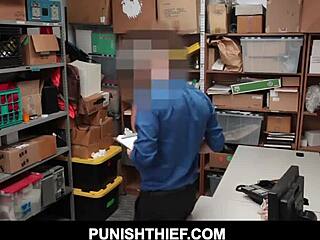 Aurora Winters, a young Asian thief, gets stripped and fucked
