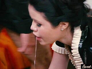 Young maid submits to dominant roleplay and receives doggy style penetration