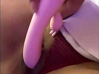 Enjoy a complete video of my wife using a DP vibrator at home