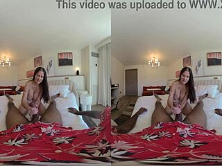 Sultry spouse Rio Blaze welcomes ShaunDamm's massive ebony shaft in immersive 3D VR