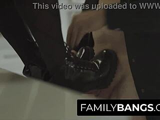 White stepdad's taboo orgasm with black stepdaughter in family group sex