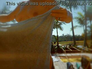 Young European wife Missy Jubilee undressing in the shower