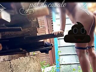 I gave my friend a birthday present he'll never forget - a hardcore anal fucking in the backyard