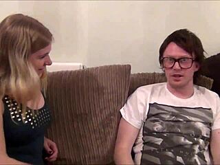 Mona Summers, the nerdy amateur, engages in deepthroat and face-fucking with a slut