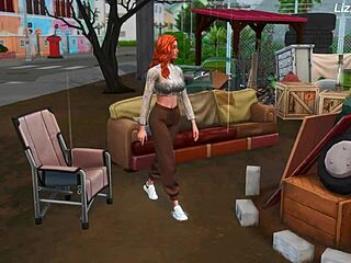 Anaconda-like cock penetrates redhead in Sims 4 game