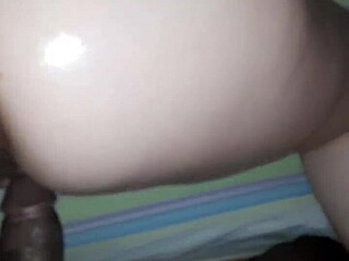 A slender blonde takes on a big black cock