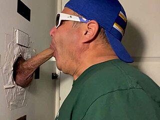Bald gay gets blown by hung stud