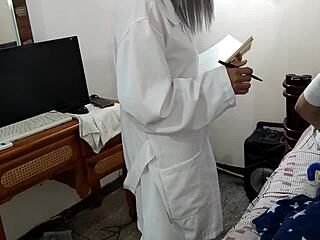 A professional woman receives sexual pleasure from her patient and consumes his semen