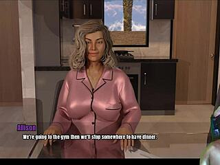 Early morning bathroom action with mature woman