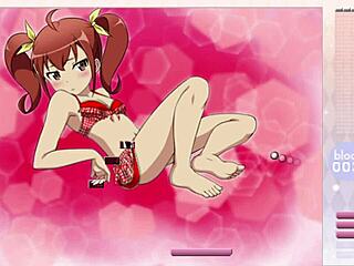Skinny canako's seductive striptease during arkanoid gameplay