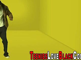 A blonde beauty gives a big black cock a good tug and then rides it hard.