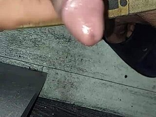 Gay blowjob and masturbation scene with cum on gay cock