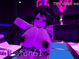 A slut at a Roblox strip club gets fucked by a big cock.