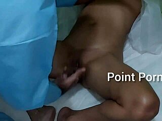 A skinny amateur gets an anal examination and becomes aroused.