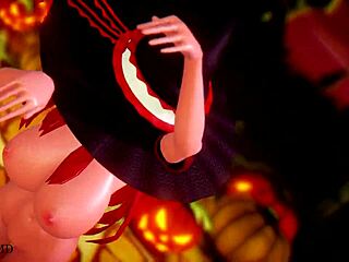 Happy Halloween in a 2D animated porn movie