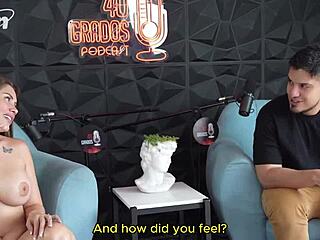 Sara’s deepthroat skills on a podcast interview with a happy ending.
