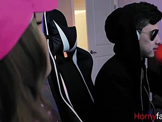 Stepsister sucks and fucks gamer in various positions