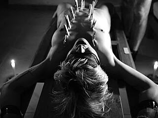 Sally is tied up and gives blow job in this amateur porn video.