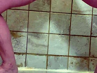 Married woman with a pierced pussy enjoying alone time in the shower