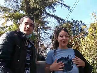 Tits and ass close up with a facial on the street