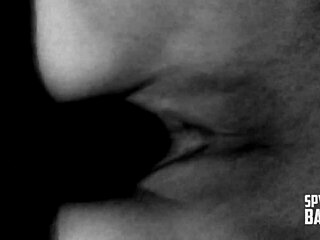 European blonde gets hidden cumshot while being bent over