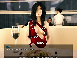 Sensual footjob in a risqué restaurant setting - Anime