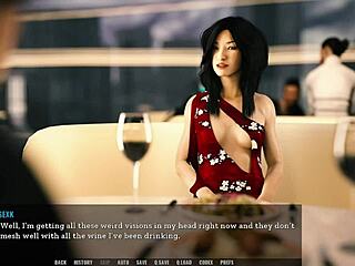 Sensual footjob in a risqué restaurant setting - Anime