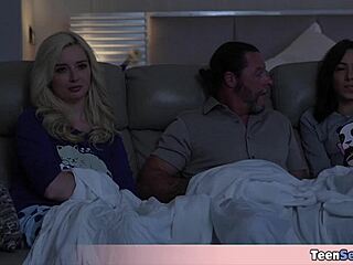 Small tits stepmom and father in law in threesome