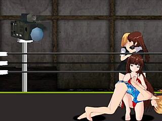 Nina vs Karin in a lesbian hentai game