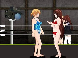 Nina vs Karin in a lesbian hentai game