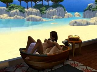 Sultry Seraphina and her neighbor's steamy Sims 4 scene