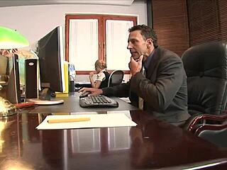 Blonde secretary's office blowjob and anal sex session